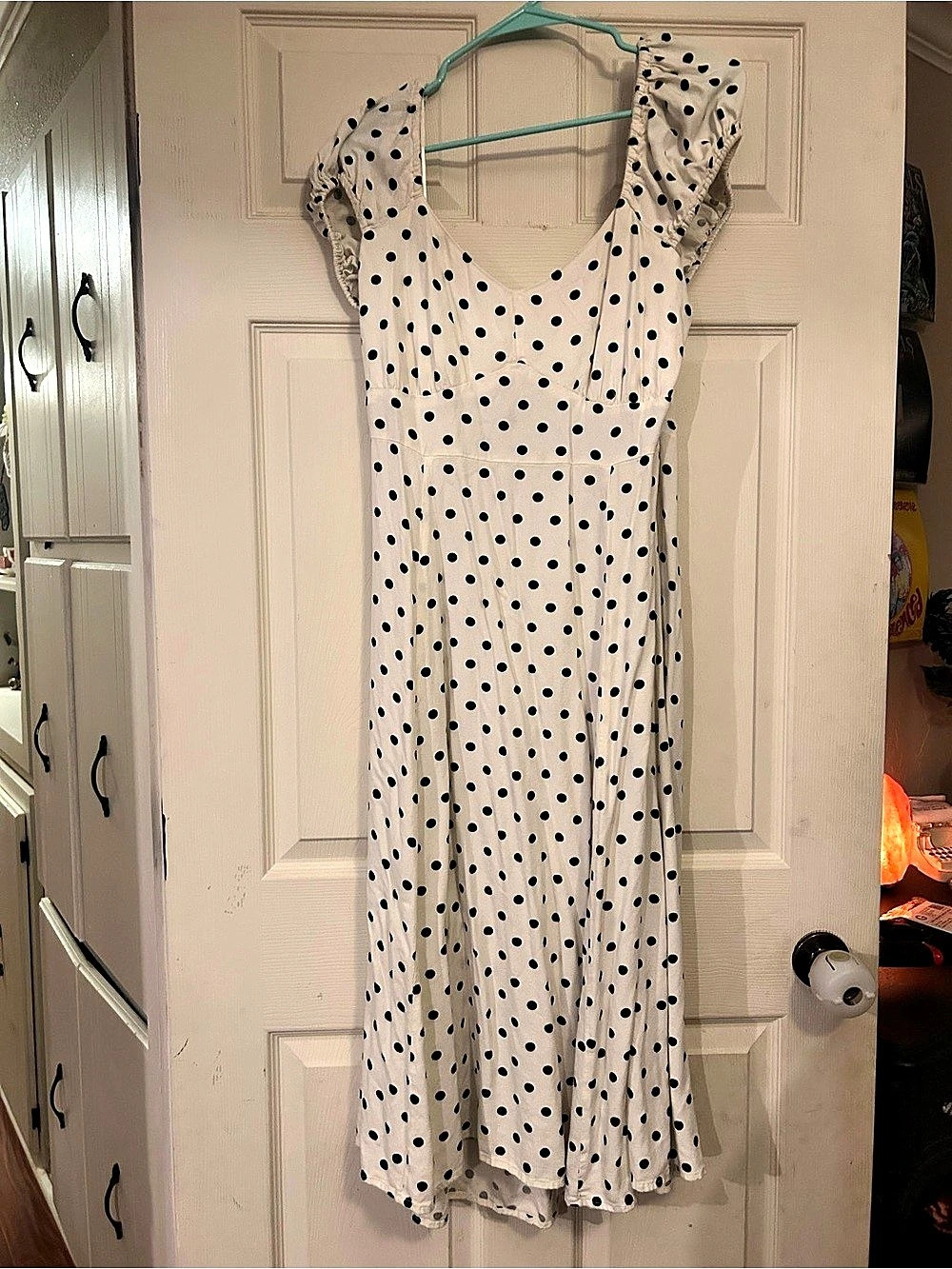 Old Navy Polka Dot Maxi Dress White & Black Size XL
